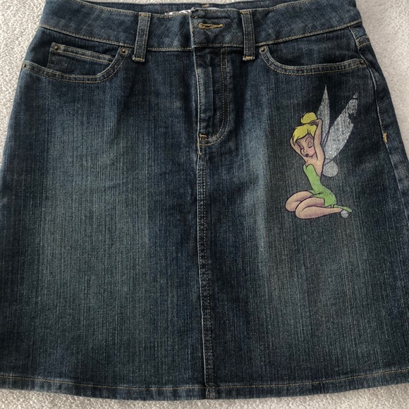 Disney store denim jeans skirt sz 6 twinkle bell - Picture 1 of 4